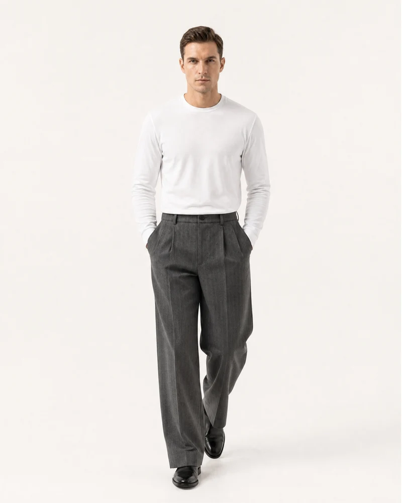 Vintage Striped Drapey Trousers Old Money
