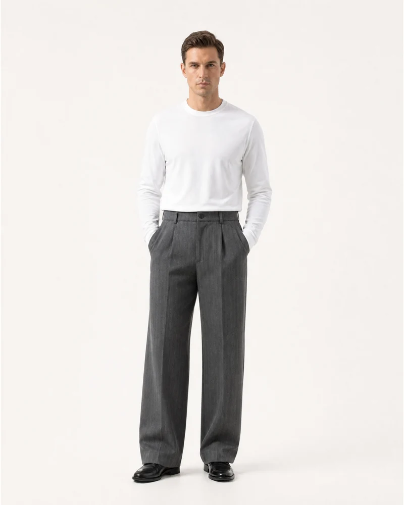 Vintage Striped Drapey Trousers Old Money