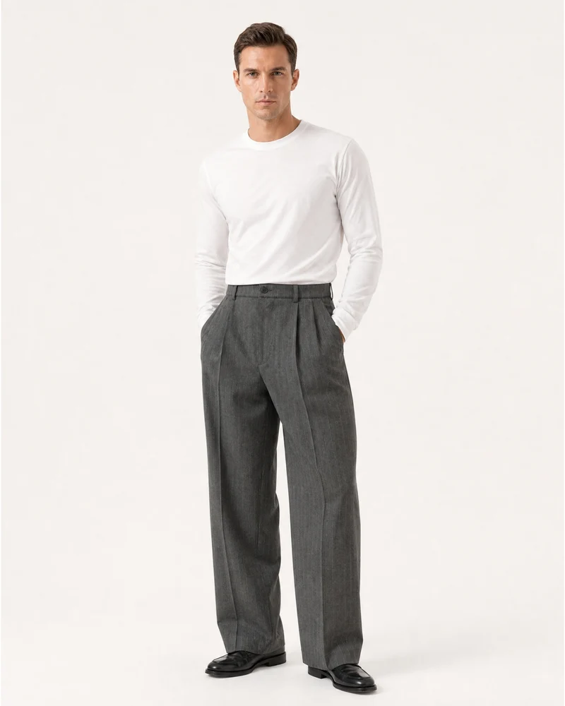 Vintage Striped Drapey Trousers Old Money