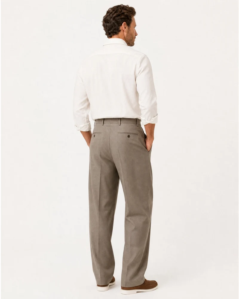 Pleated Drapey Trousers Textured Loose Straight Pants
