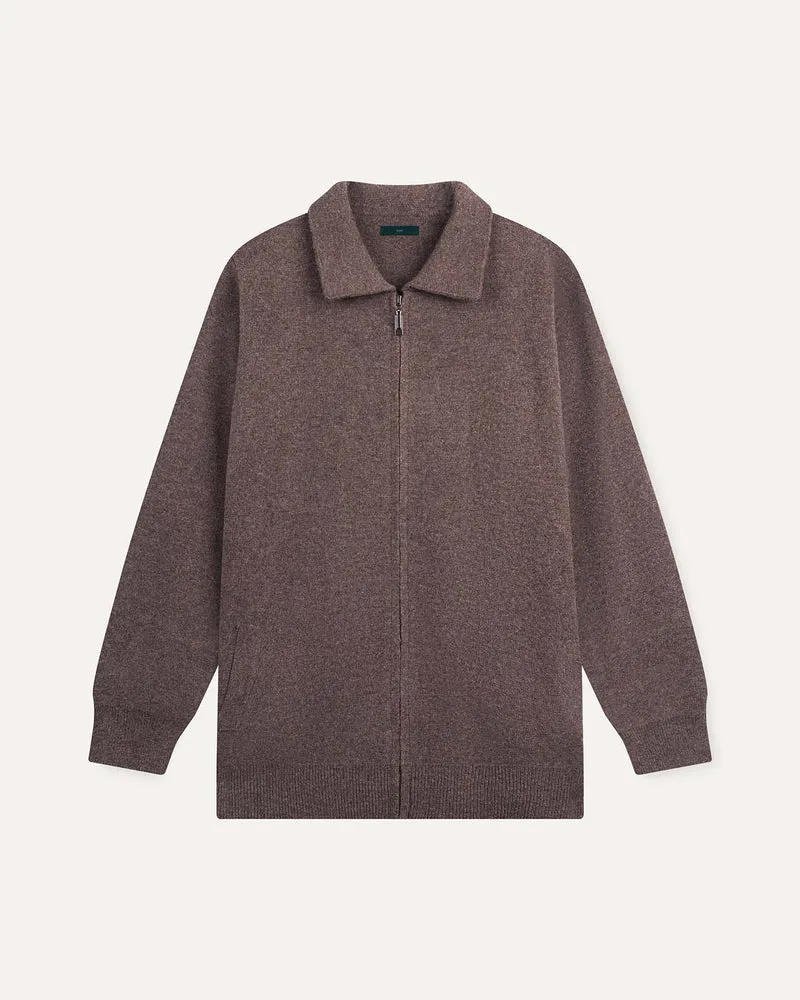 Cashmere Blend Cardigan Jacket Full Zip