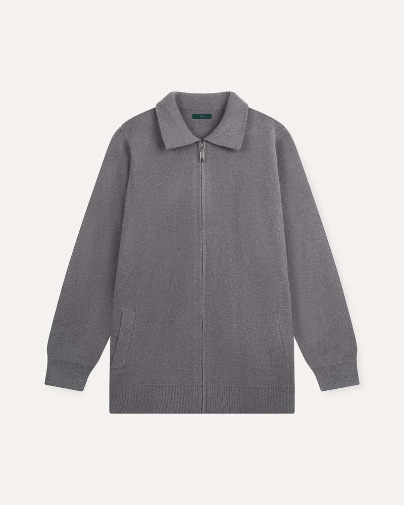 Cashmere Blend Cardigan Jacket Full Zip
