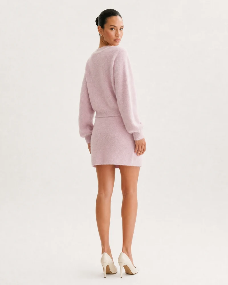 Korean Knit Skirt Set Cardigan & Skirt