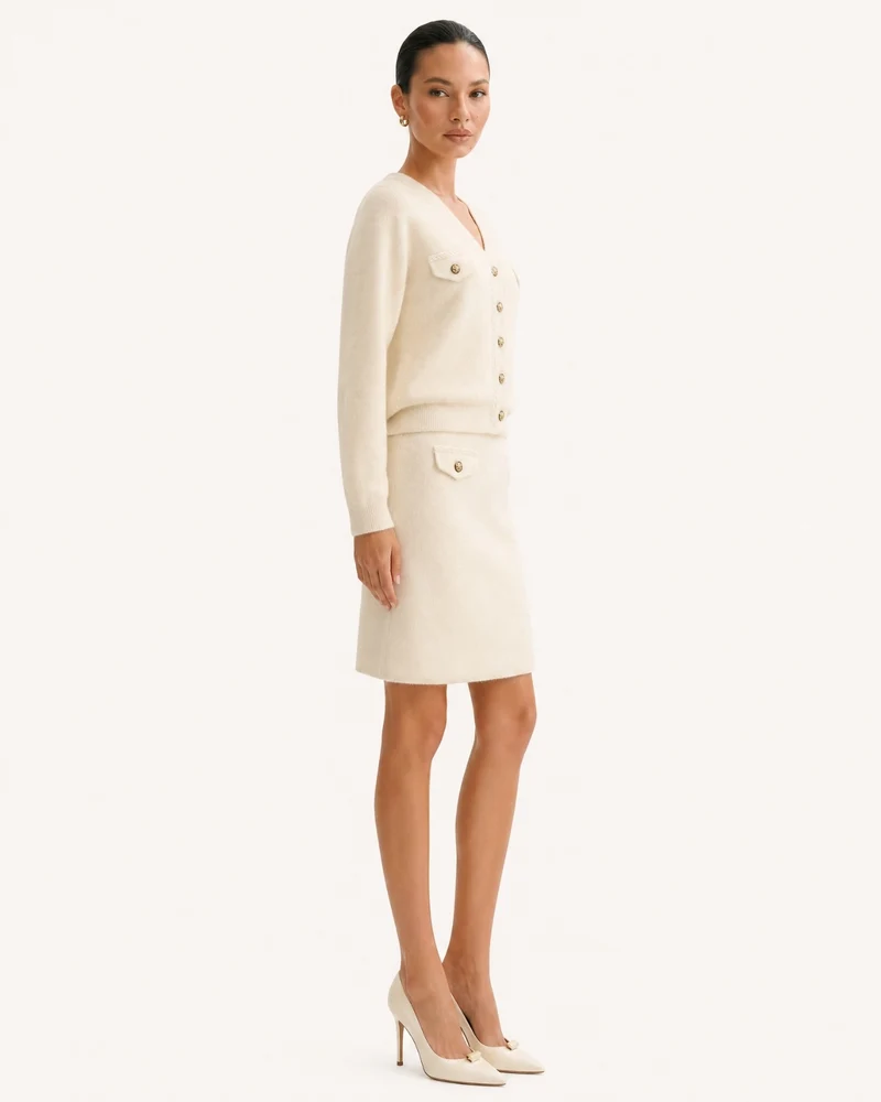 Korean Knit Skirt Set Cardigan & Skirt