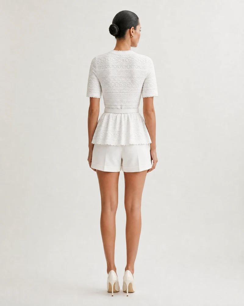 Zira Classic Pearl Tweet Short With Belt
