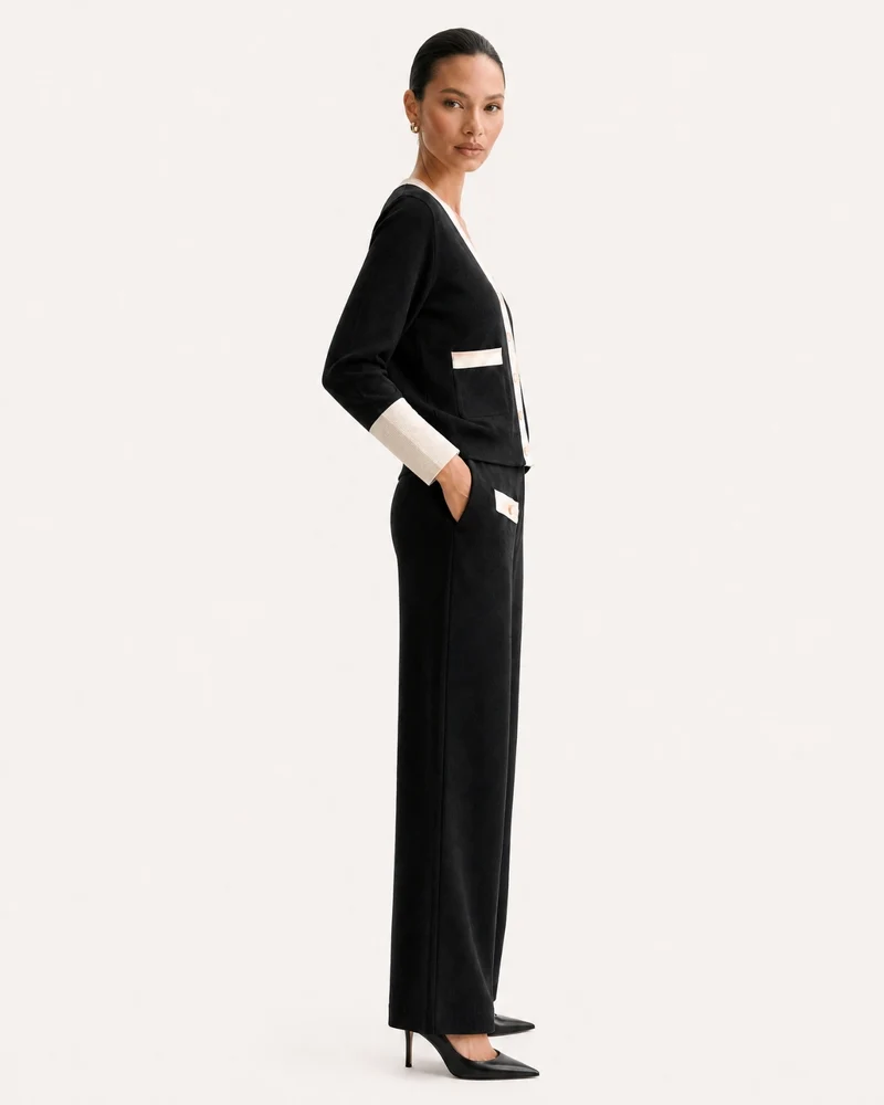 Old Money Knit Set Cardigan and Wide-Leg Pants