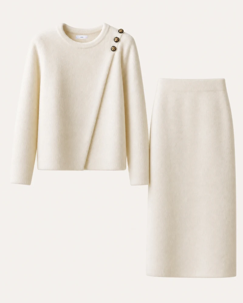 Elegant Knit Skirt Set Parisian Style