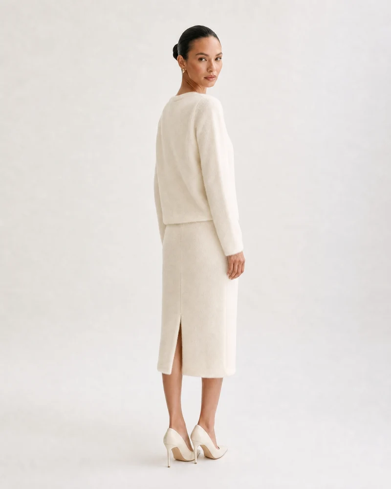 Elegant Knit Skirt Set Parisian Style