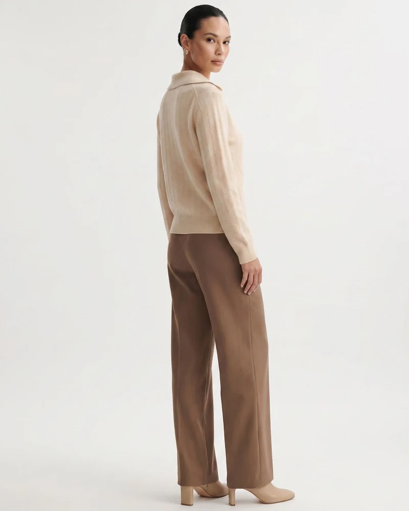 Cashmere Polo Button Collar Sweater