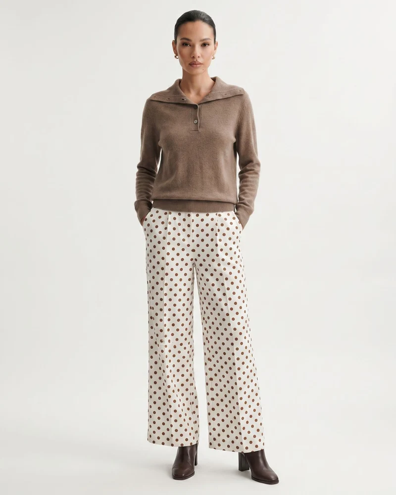 Cashmere Polo Button Collar Sweater