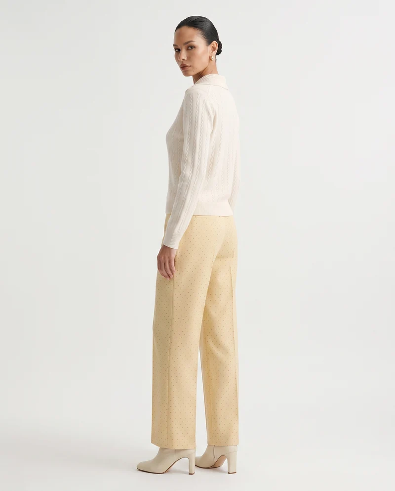 Cashmere Polo Button Collar Sweater