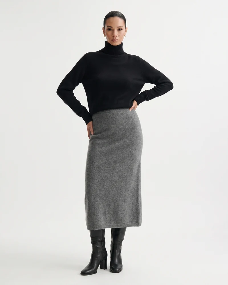 Luxury Cashmere Midi Skirt