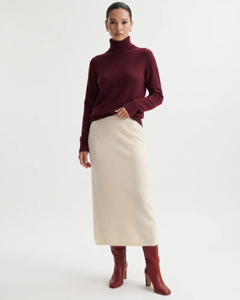 Luxury Cashmere Midi Skirt
