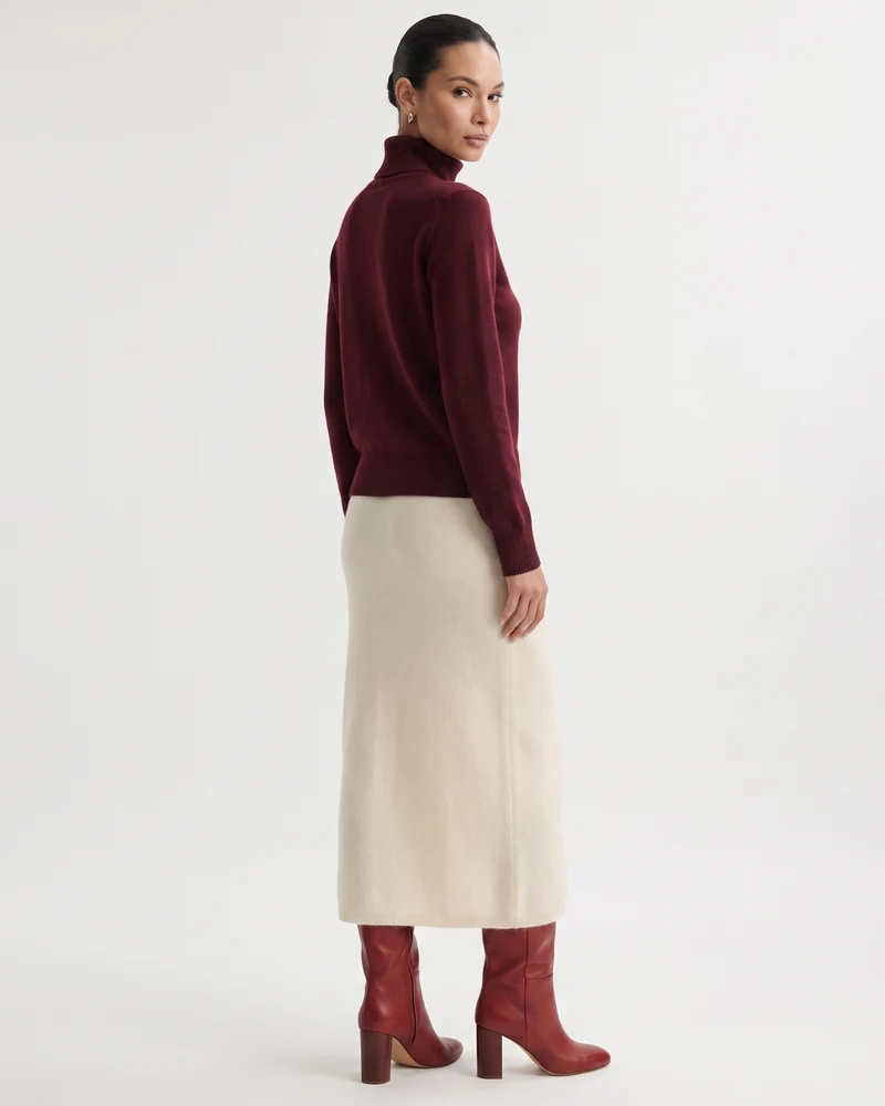 Luxury Cashmere Midi Skirt