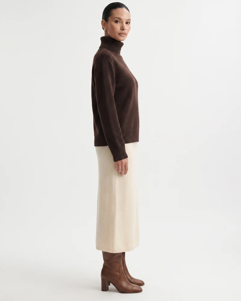 Luxury Cashmere Midi Skirt