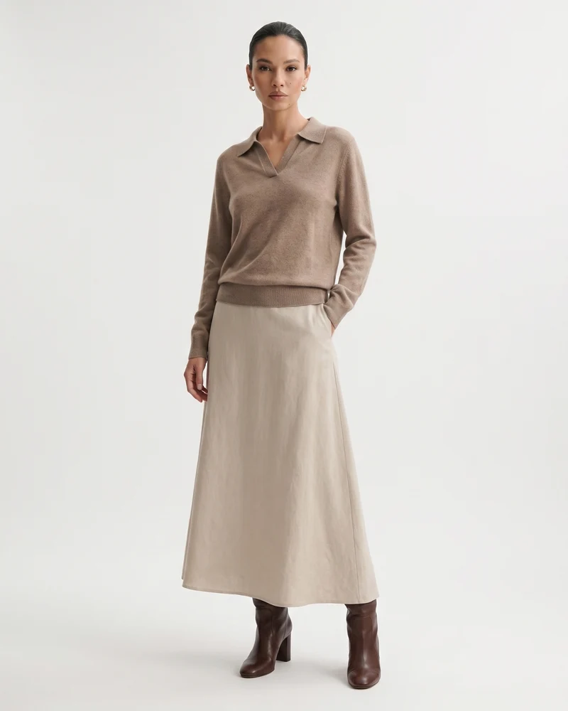 Cashmere Long Sleeve Polo Sweater