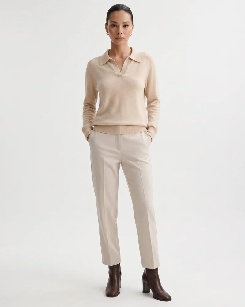 Cashmere Long Sleeve Polo Sweater