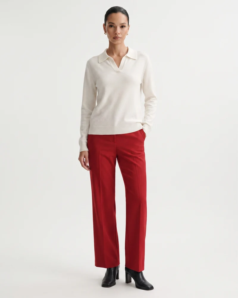 Cashmere Long Sleeve Polo Sweater
