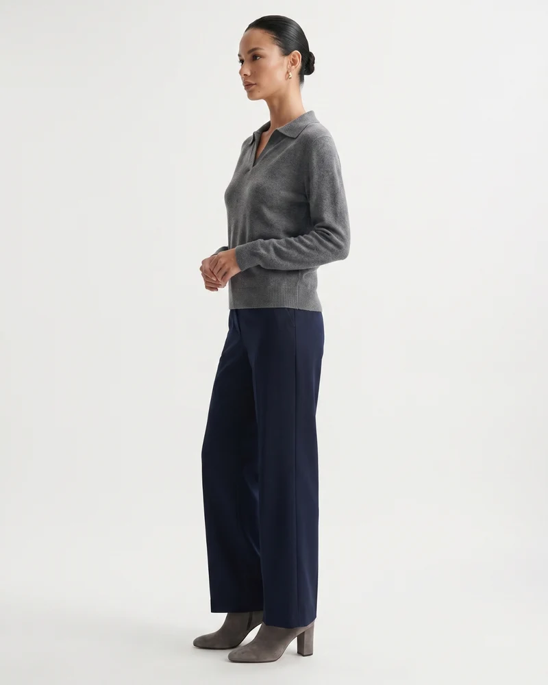 Cashmere Long Sleeve Polo Sweater
