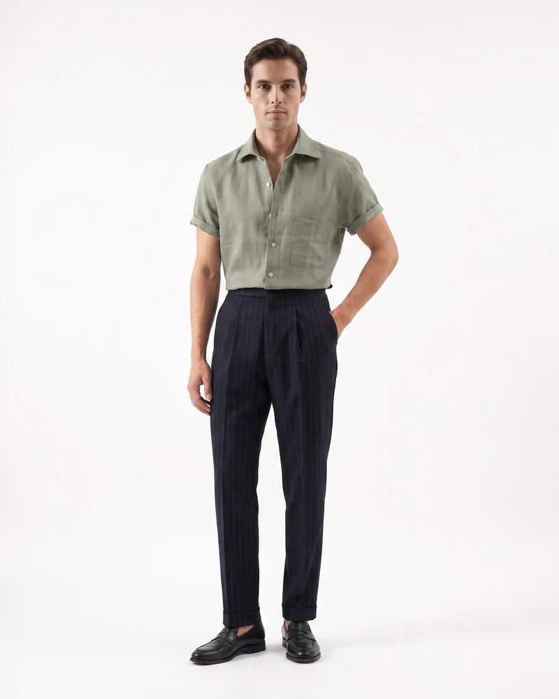 Paris Linen Loose Fit Short Sleeve Shirt