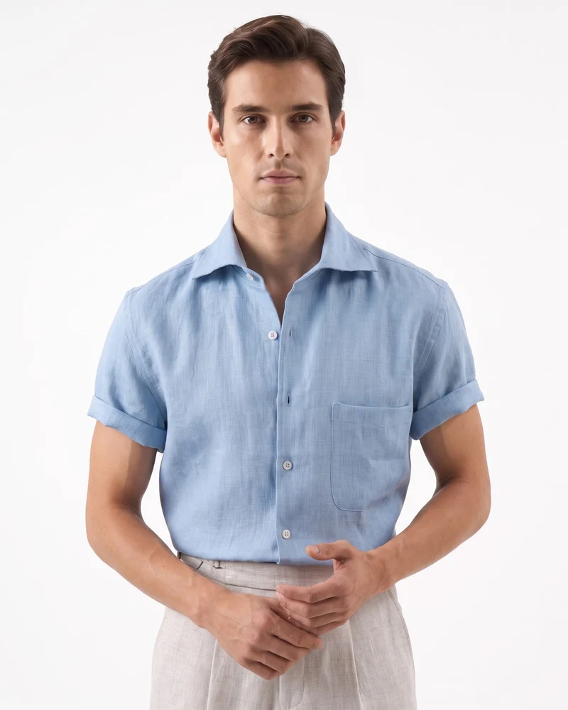 Paris Linen Loose Fit Short Sleeve Shirt