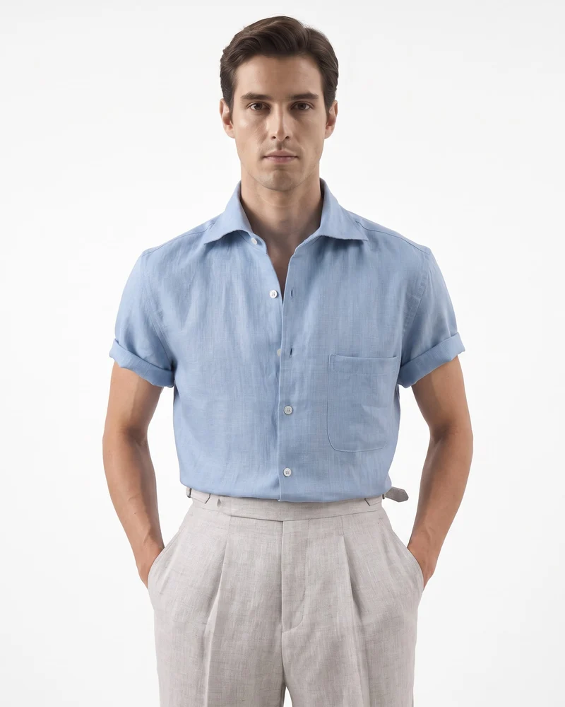 Paris Linen Loose Fit Short Sleeve Shirt