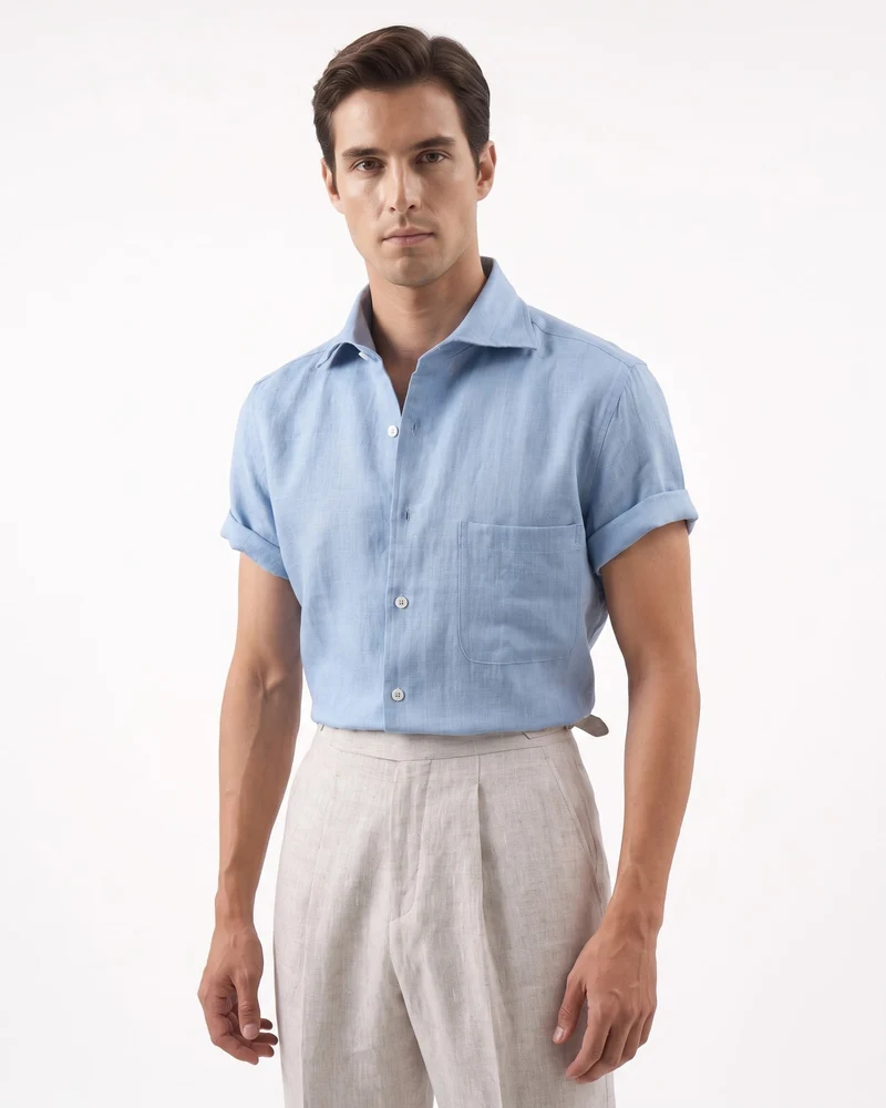 Paris Linen Loose Fit Short Sleeve Shirt