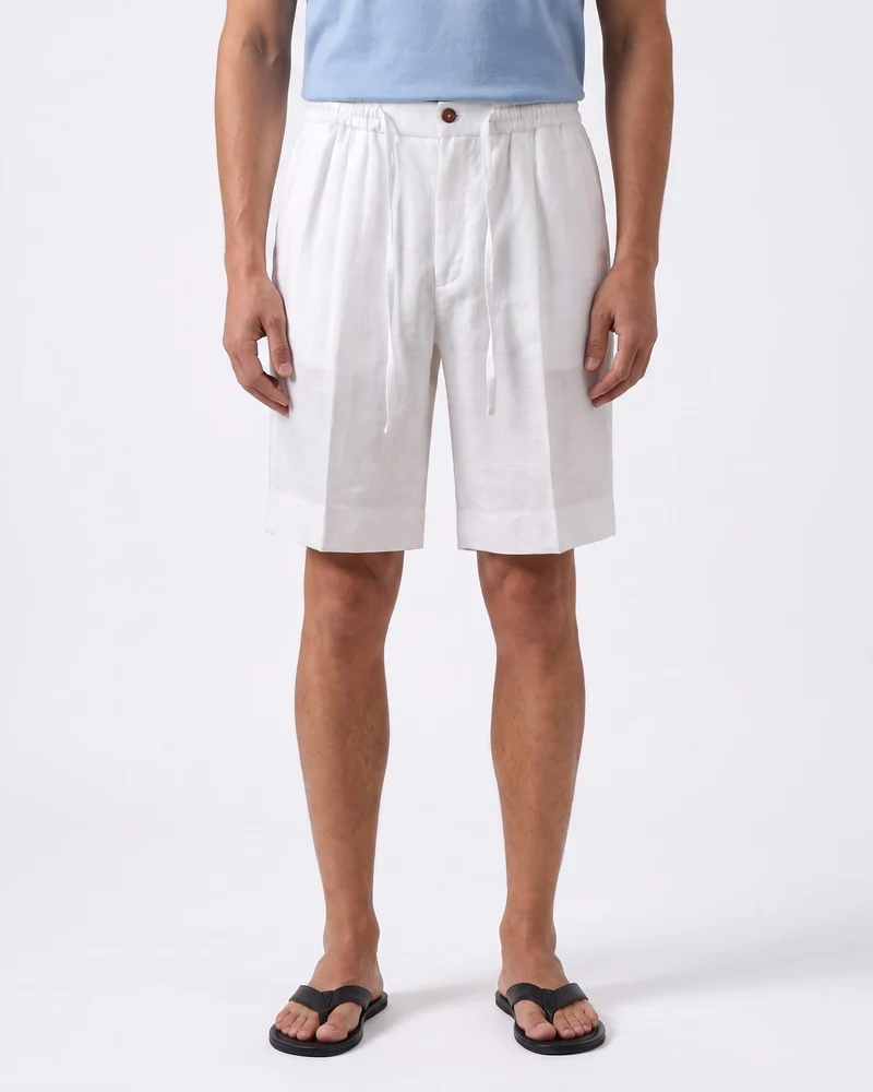 Marbella Linen Elastic Waist Shorts