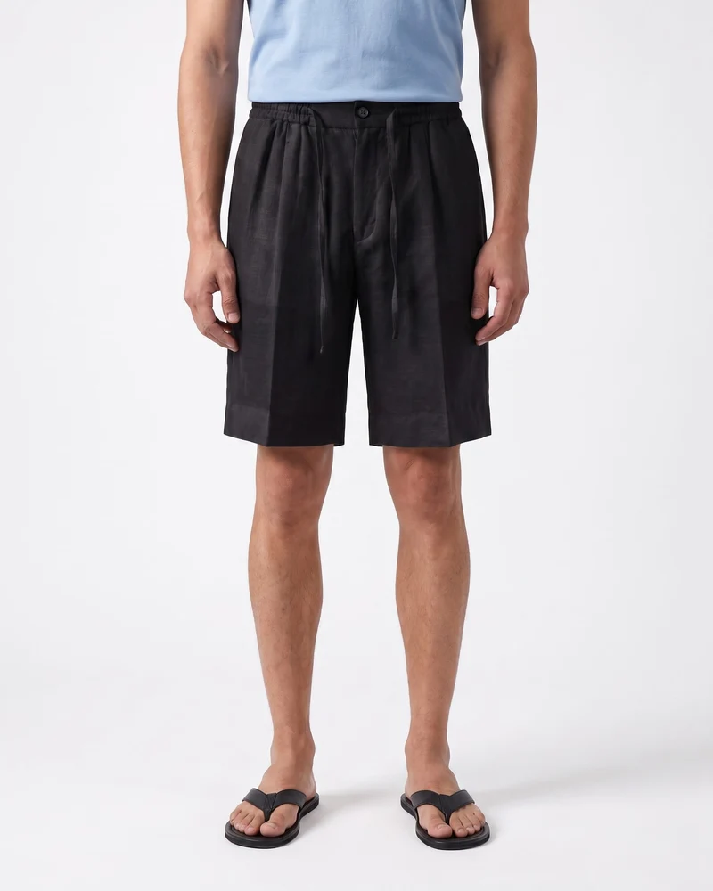 Marbella Linen Elastic Waist Shorts