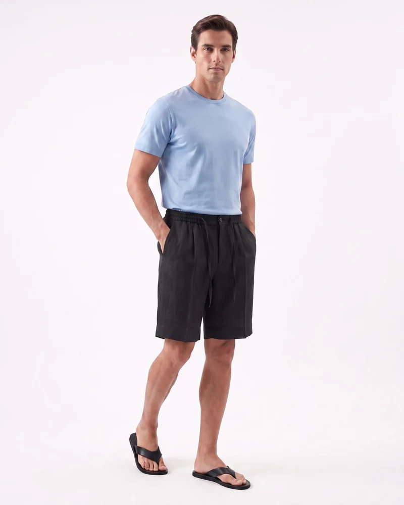 Marbella Linen Elastic Waist Shorts