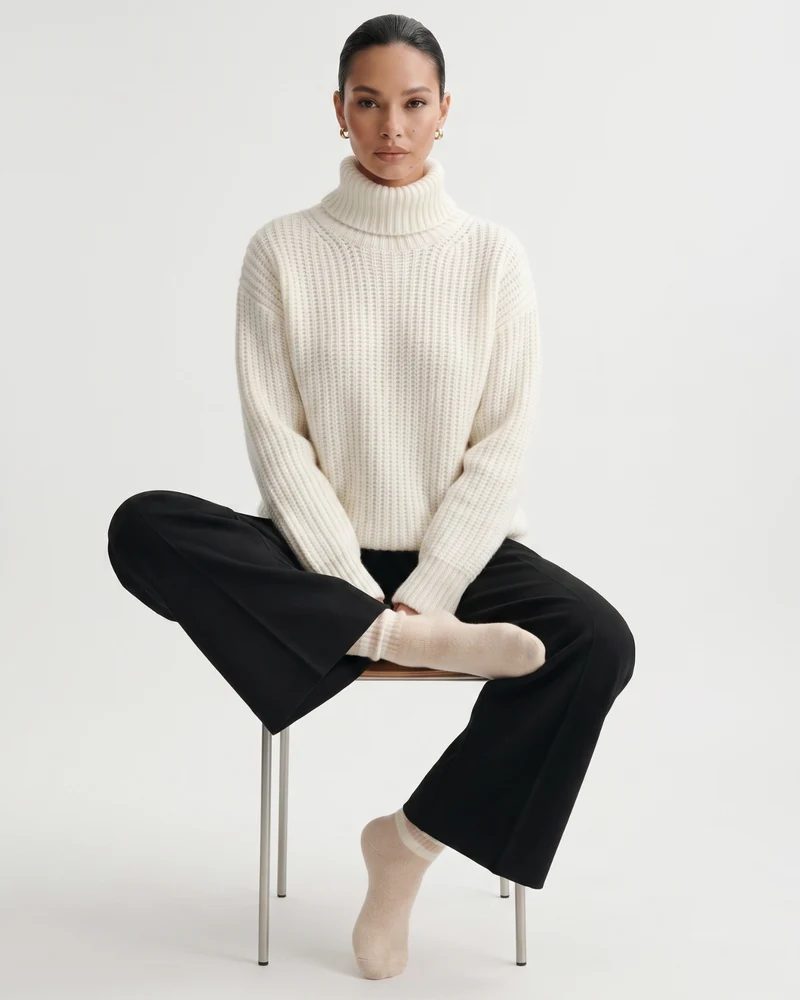Cashmere Striped Long Socks
