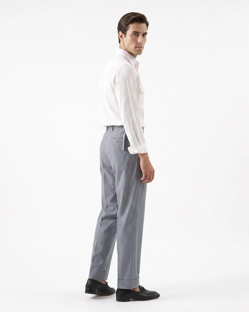 Comfortable Lightweight Straight Leg Trousers With Belt