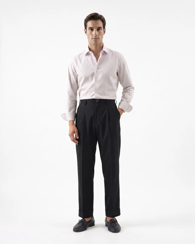 Comfortable Lightweight Straight Leg Trousers With Belt