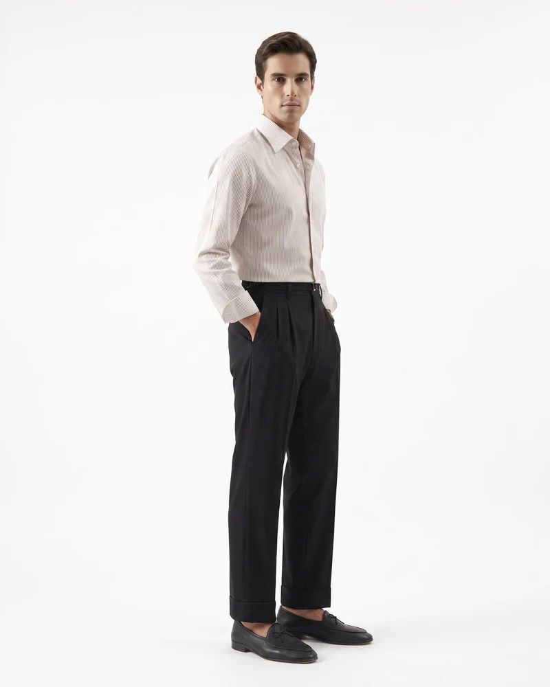 Comfortable Lightweight Straight Leg Trousers With Belt