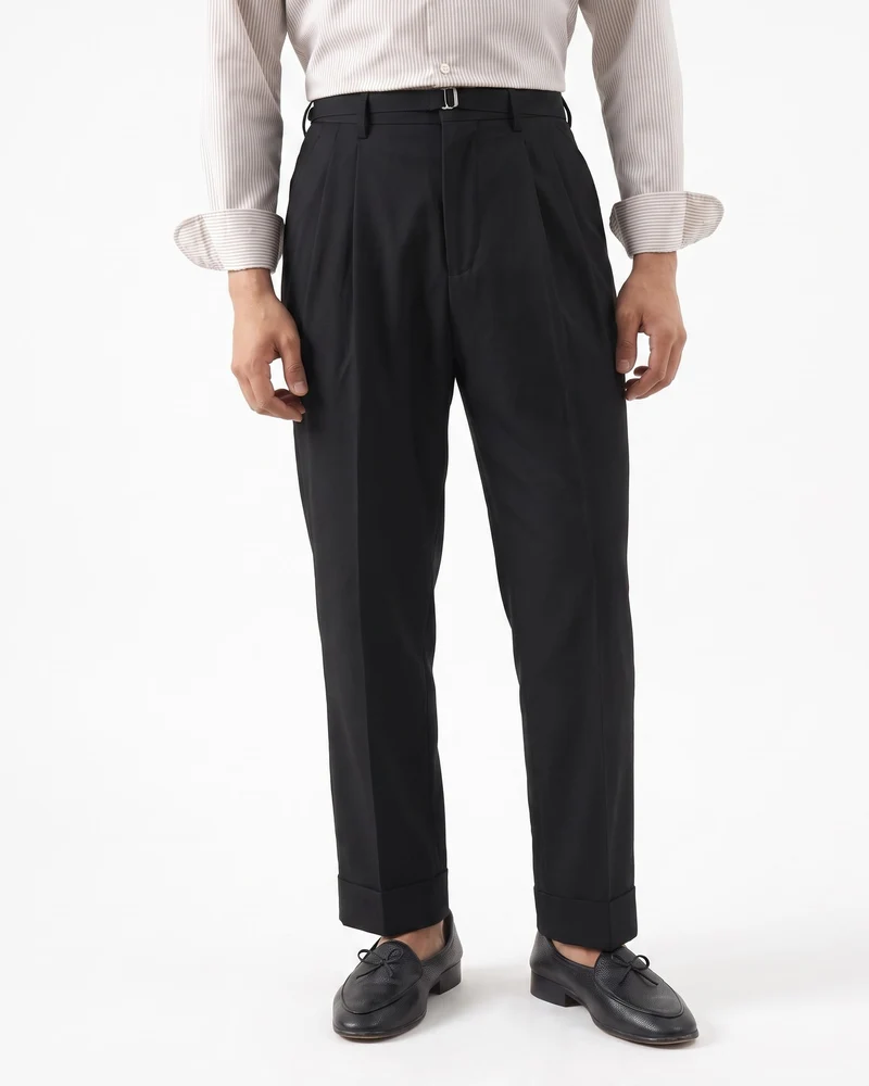 Comfortable Lightweight Straight Leg Trousers With Belt