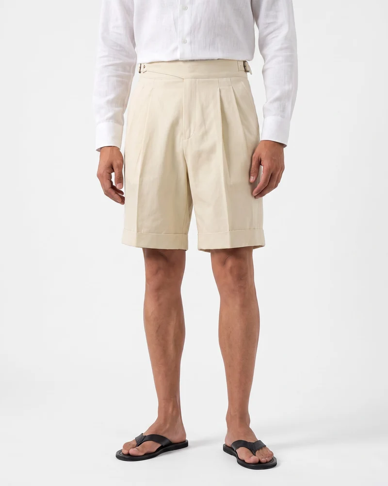 Capri Double Pleated Cotton Summer Shorts