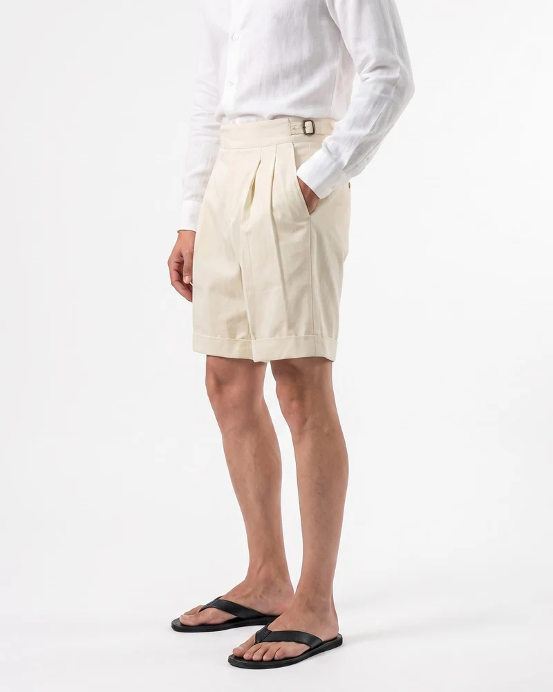 Capri Double Pleated Cotton Summer Shorts