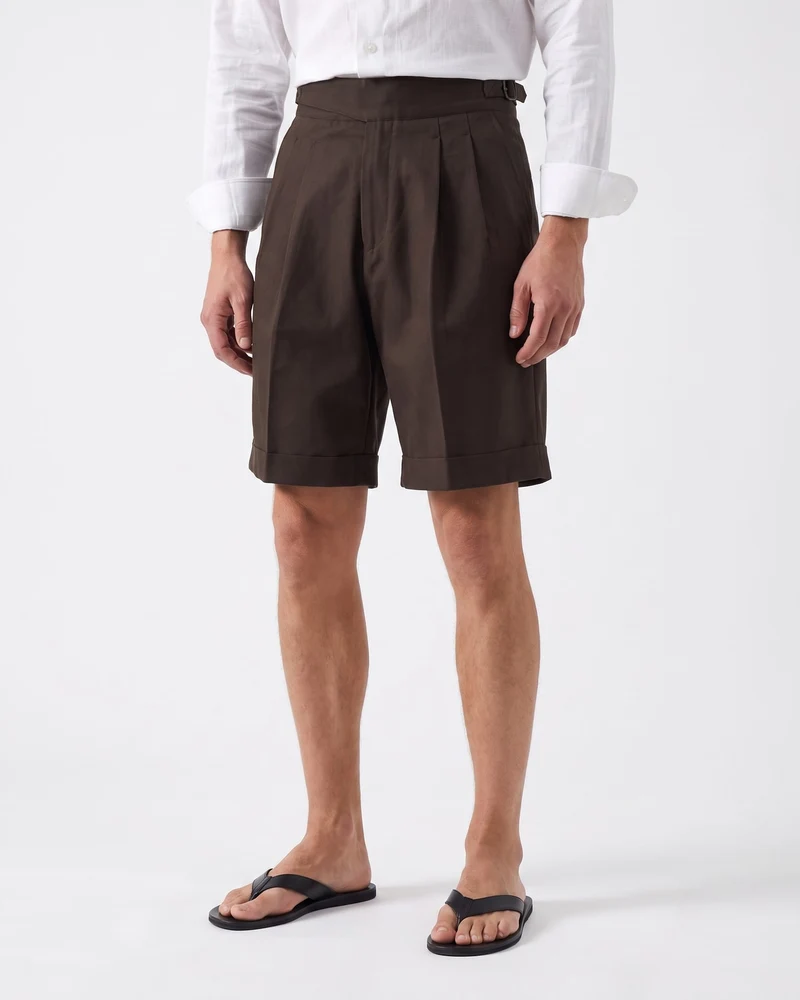 Capri Double Pleated Cotton Summer Shorts