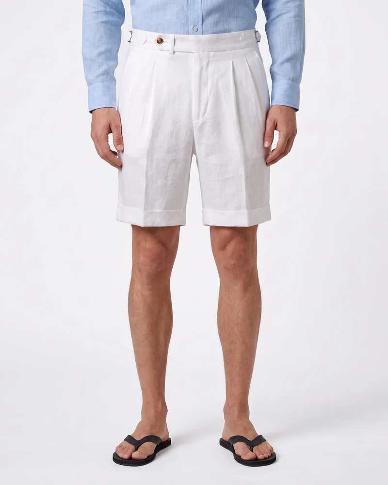 St Tropez Pleated Linen Shorts