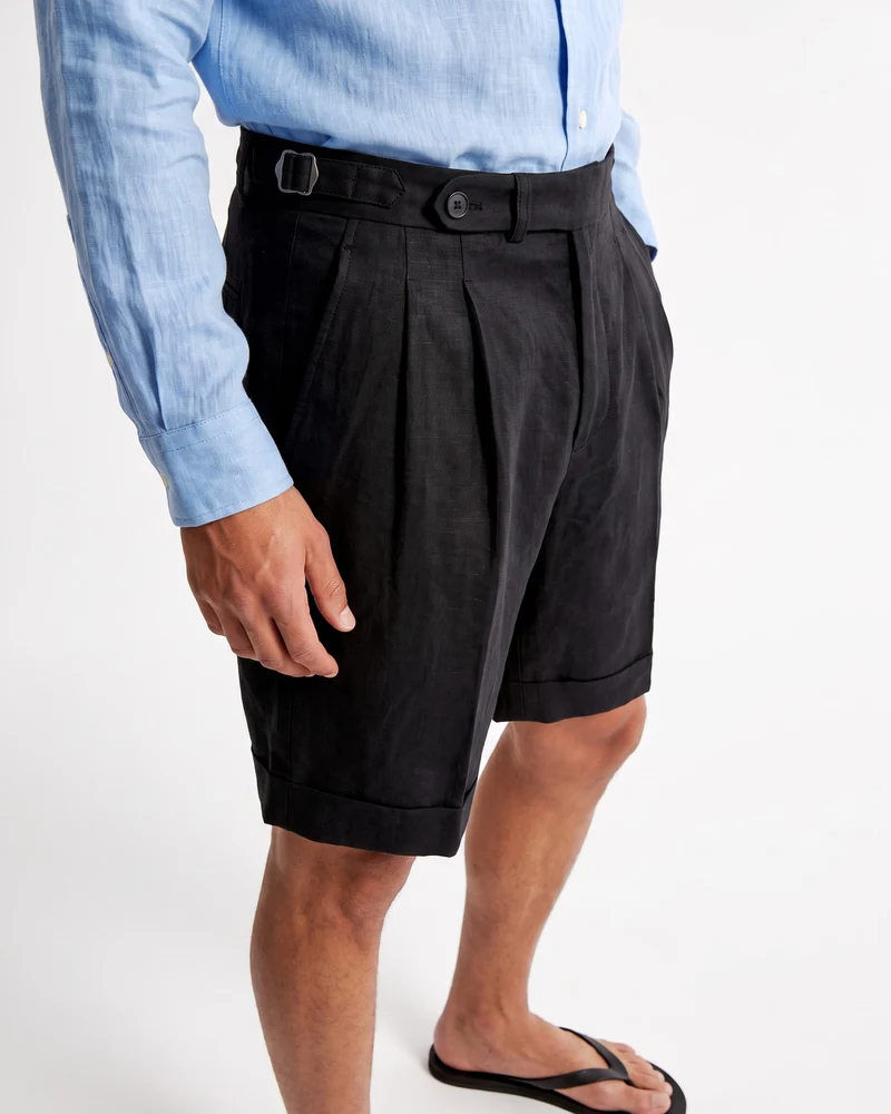 St Tropez Pleated Linen Shorts