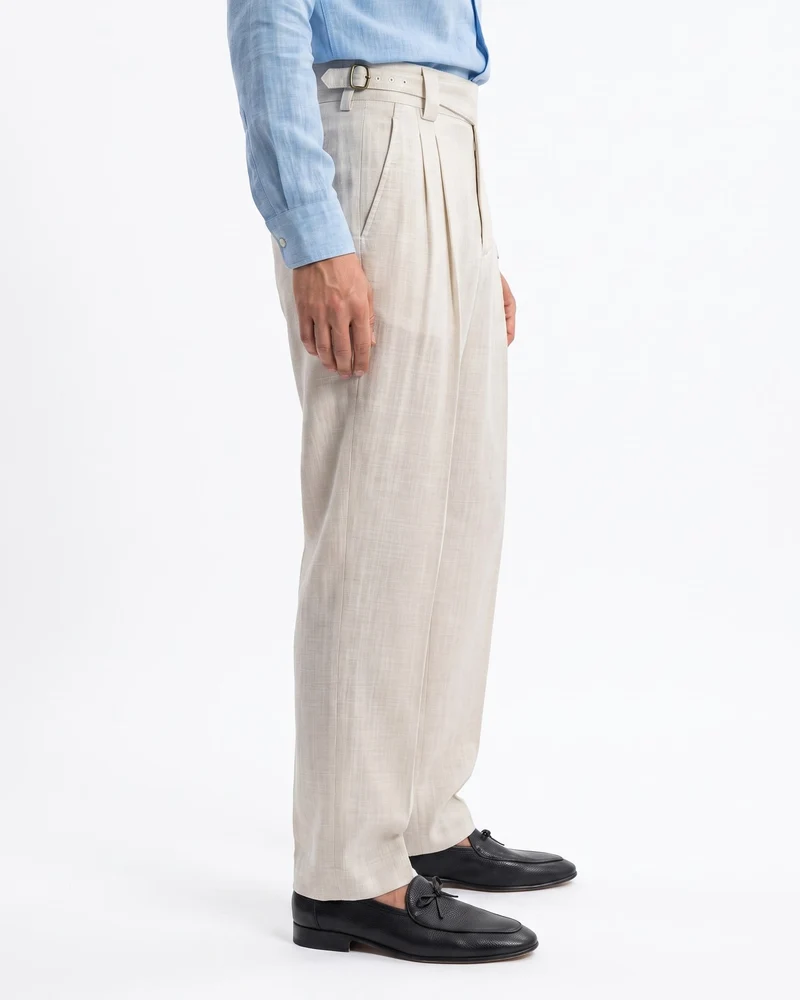 Vintage Tencel Linen Straight Leg Casual Pants