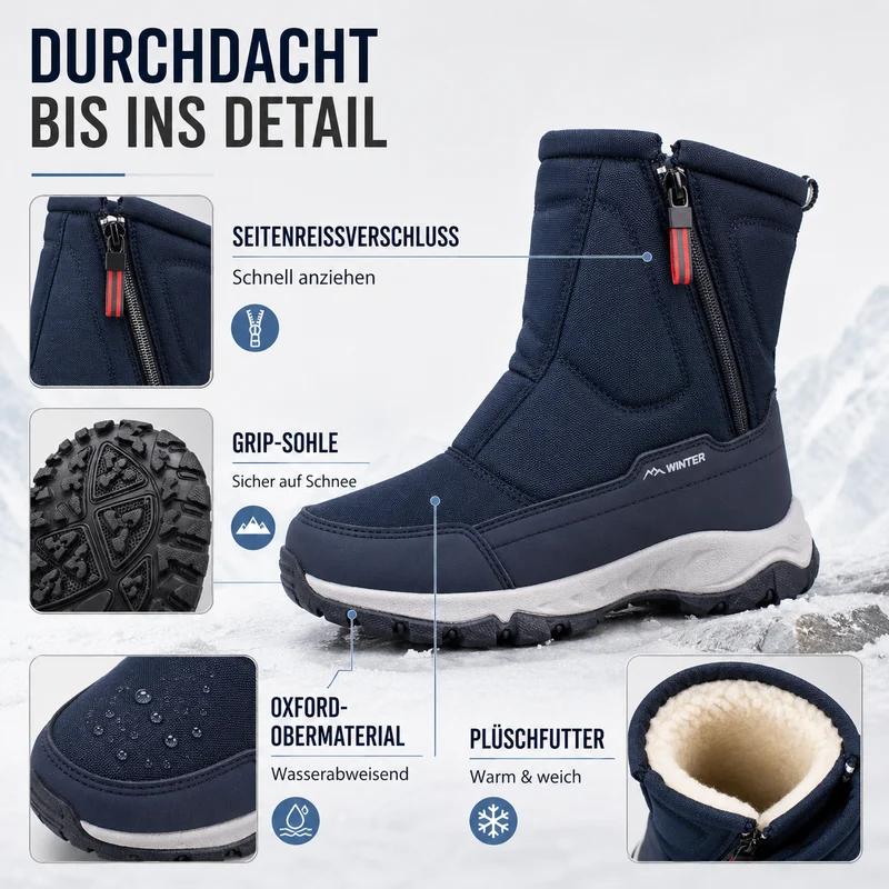 Wasserdichte Winterstiefel Damen – Warm gefüttert