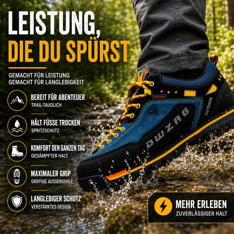 Wasserdichte Herren Wanderschuhe mit robustem Profil