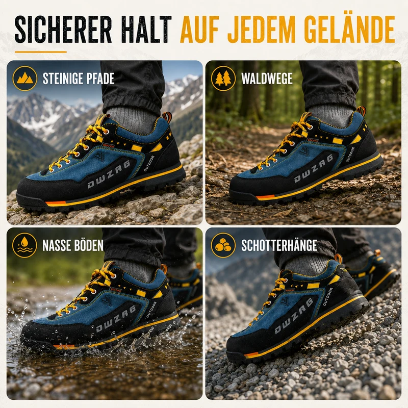 Wasserdichte Herren Wanderschuhe mit robustem Profil