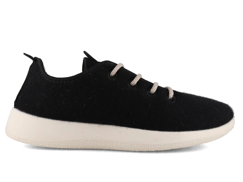 Merino Woll-Sneaker - gefüttert, schwarz
