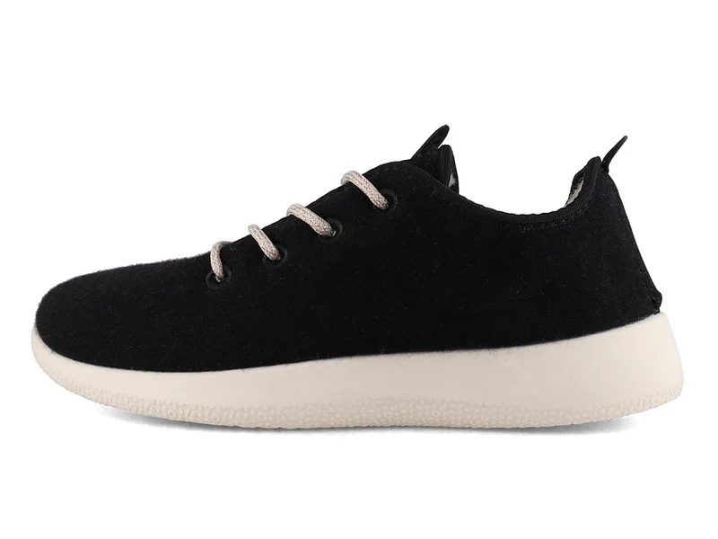 Merino Woll-Sneaker - gefüttert, schwarz