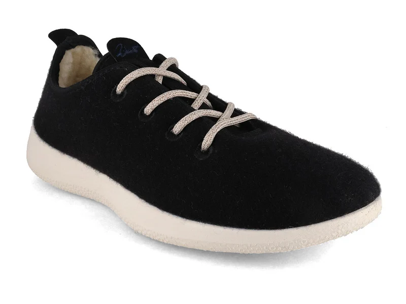 Merino Woll-Sneaker - gefüttert, schwarz