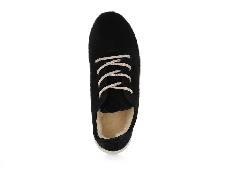Merino Woll-Sneaker - gefüttert, schwarz