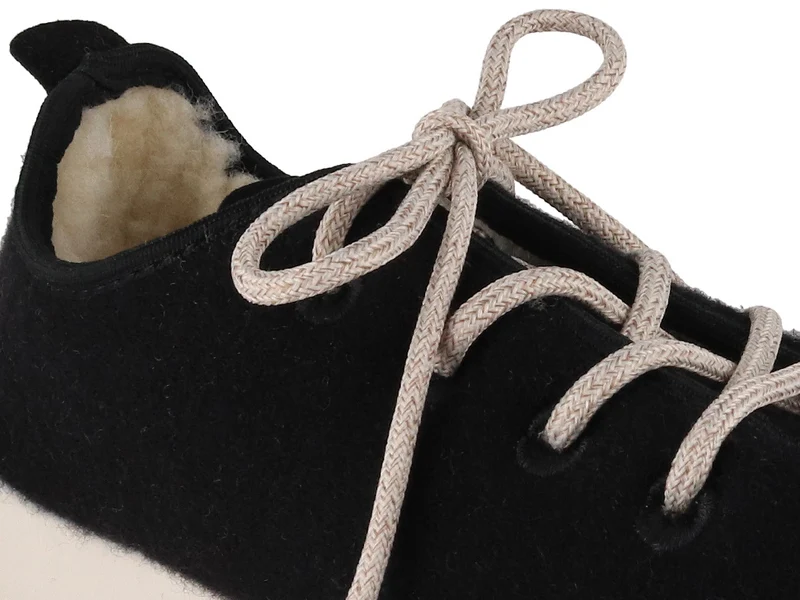 Merino Woll-Sneaker - gefüttert, schwarz