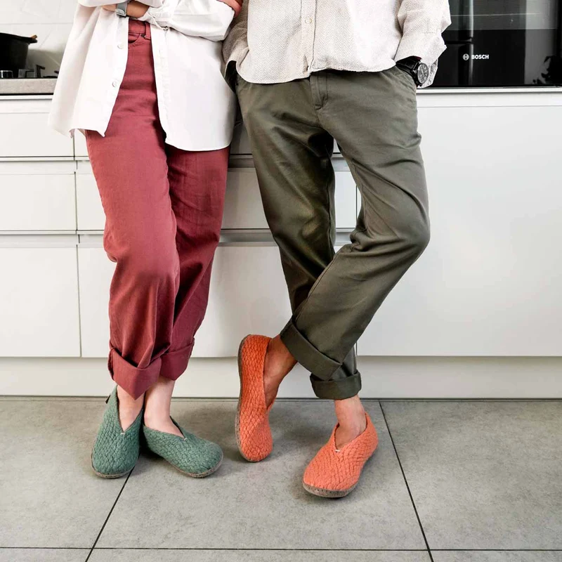 Woolies handgewebte Hausschuhe, salbei